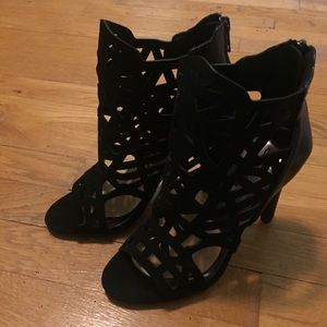 Black strappy heels
